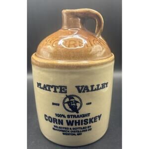 Vintage McCormick Platte Valley Since 1856 Straight Corn Whiskey Stoneware Jug